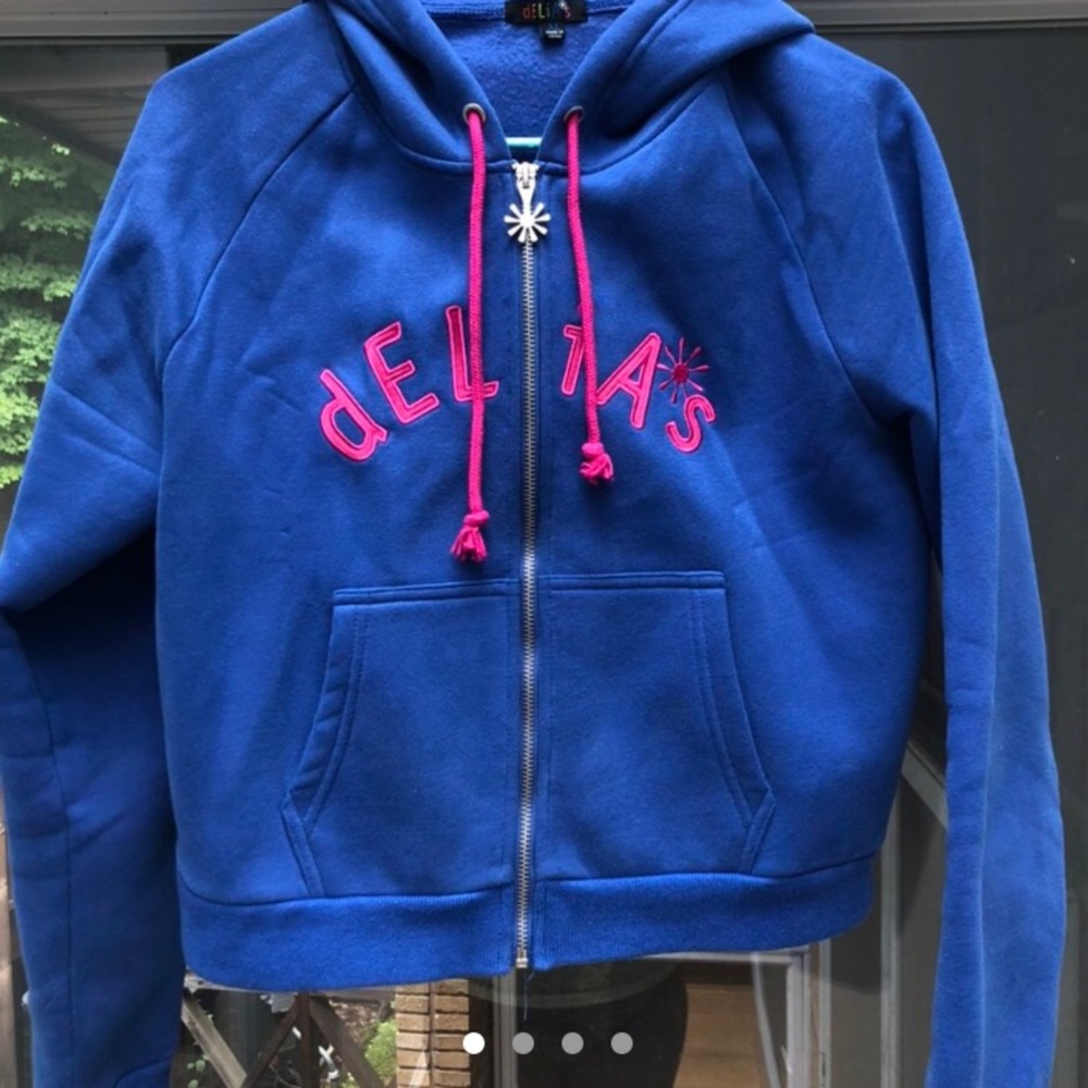 Delias Dolls Kill Blue Embroidered Hoodie